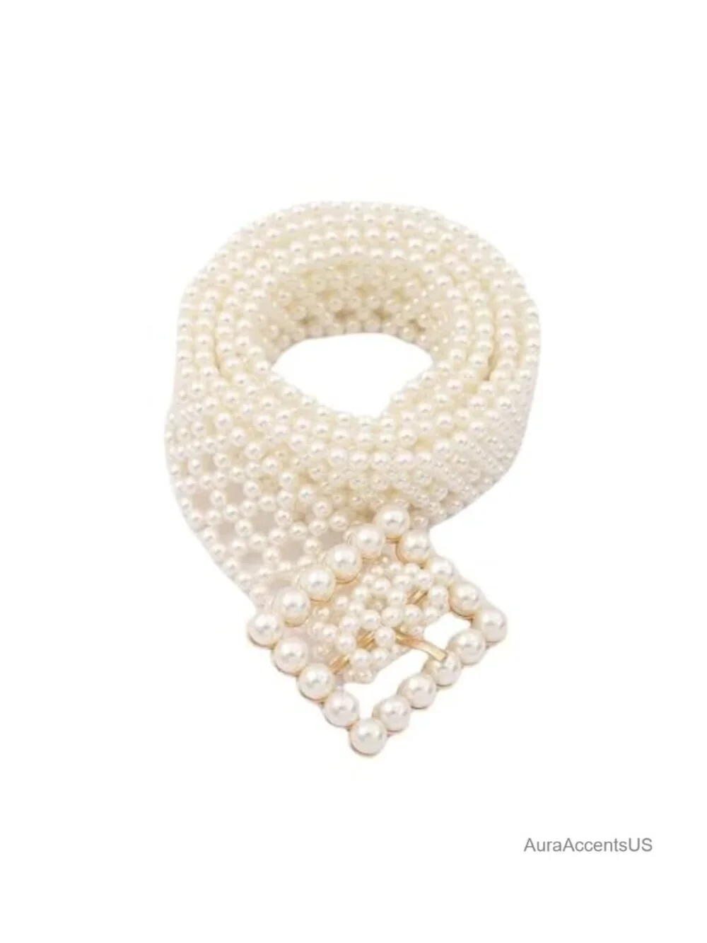 Bridal Pearl Belt with Rhinestones - Adjustable Waistband for Wedding Dresses